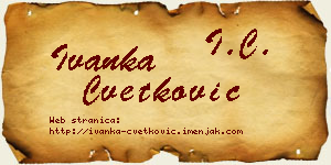 Ivanka Cvetković vizit kartica